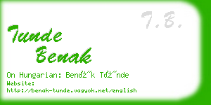 tunde benak business card